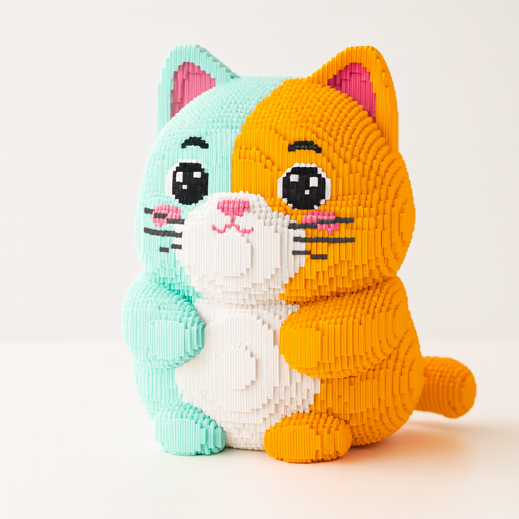 MEGA gekleurde kat | Bouwsteentjes
