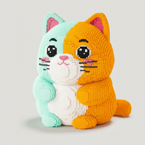 MEGA gekleurde kat | Bouwsteentjes