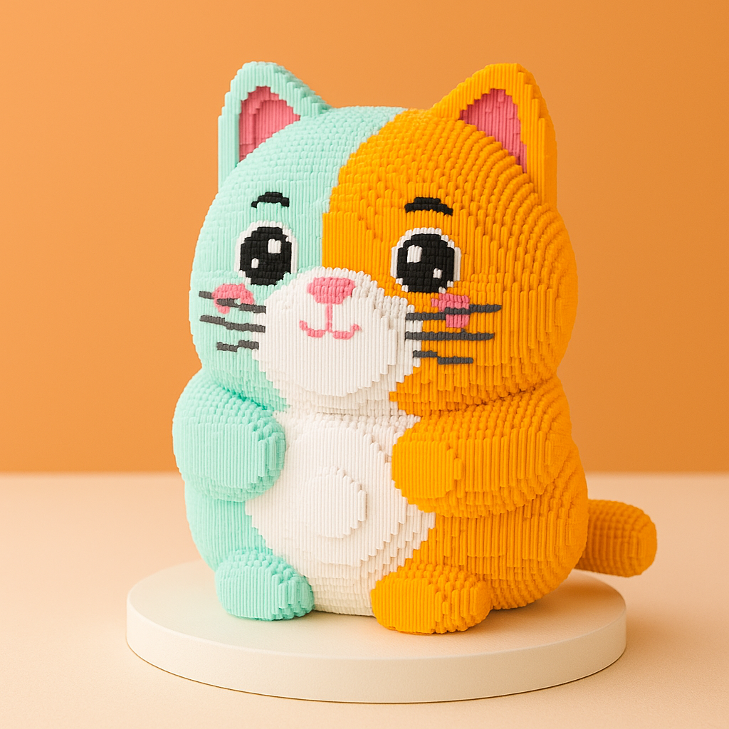MEGA gekleurde kat | Bouwsteentjes
