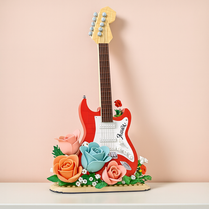 Gitaar met bloemen | Bouwsteentjes