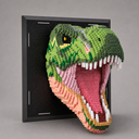 Dino op bouwplaat | Bouwsteentjes