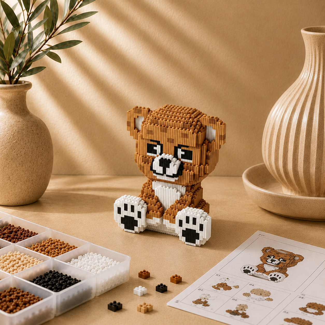 Schattige teddybeer | Bouwsteentjes