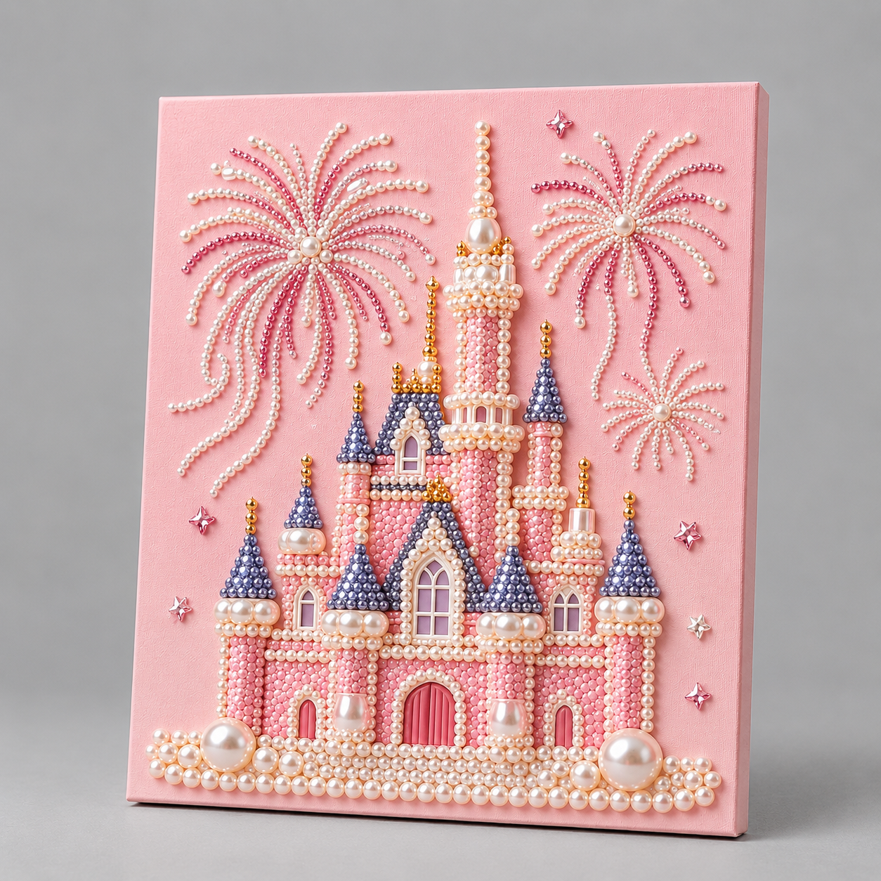 Roze kasteel - Premium Parel Diamond Painting