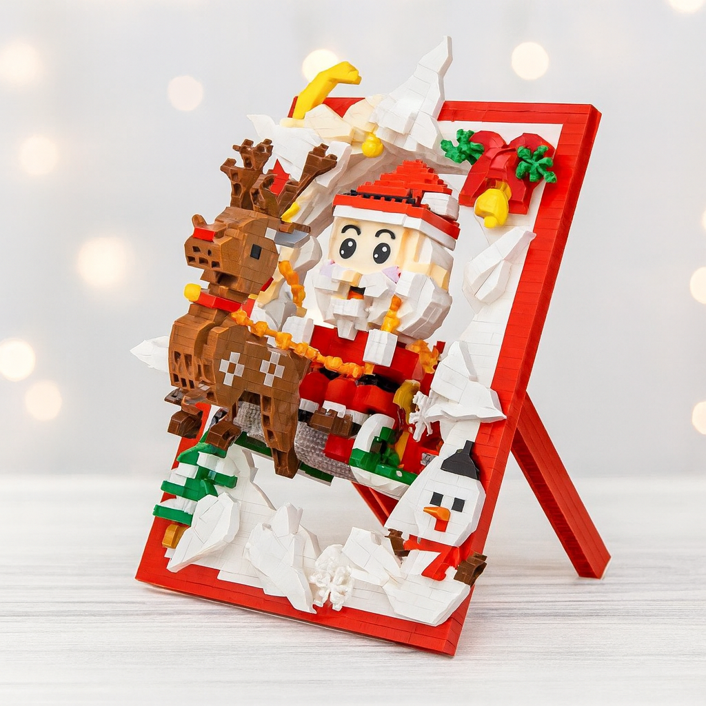 3D kerstschilderij | Bouwsteentjes