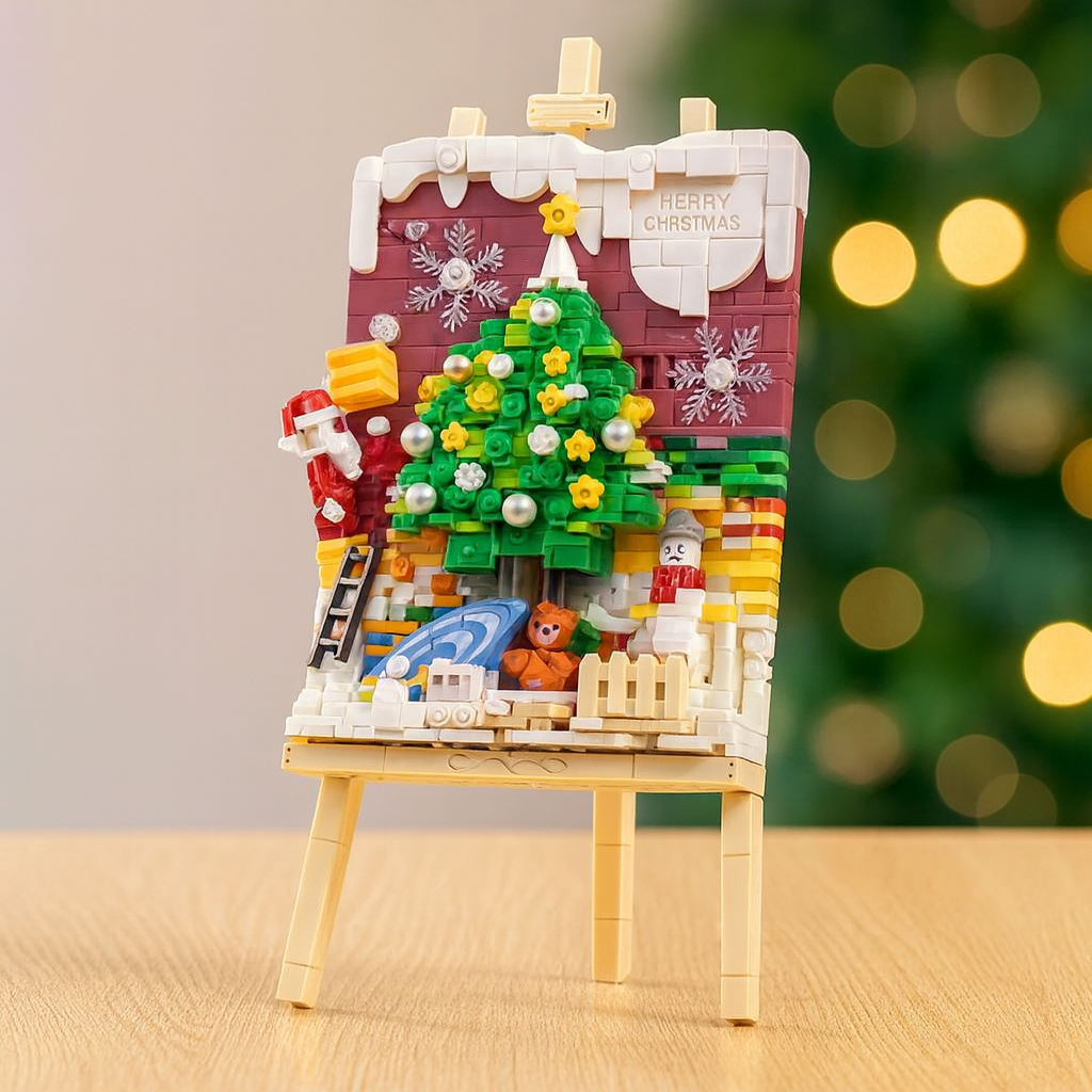 Kerst schilderij | Bouwsteentjes