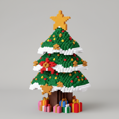 Kerstboom met ster | Bouwsteentjes