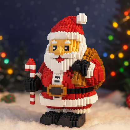 Kerstman met Zuurstok | Bouwsteentjes