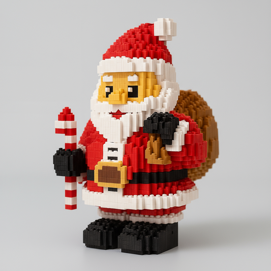 Kerstman met Zuurstok | Bouwsteentjes