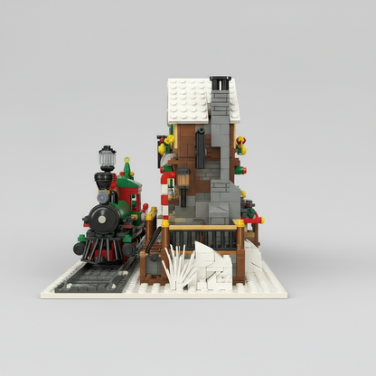 Kerst Trein station | Bouwsteentjes