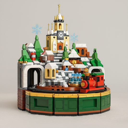 Kerstdorp muziekbox | Bouwsteentjes