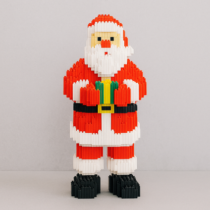 Kerstman met Cadeau | Bouwsteentjes