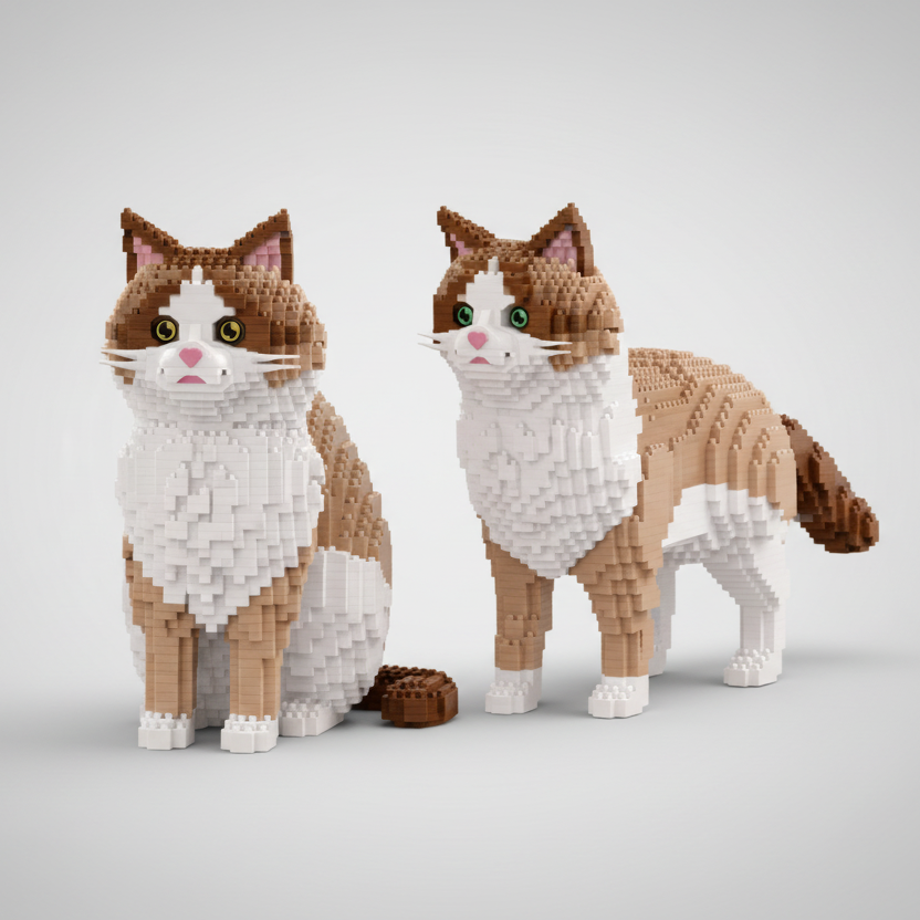 2 in 1 Ragdoll kat | Bouwsteentjes