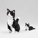 2 in 1 Zwart/wit kat | Bouwsteentjes