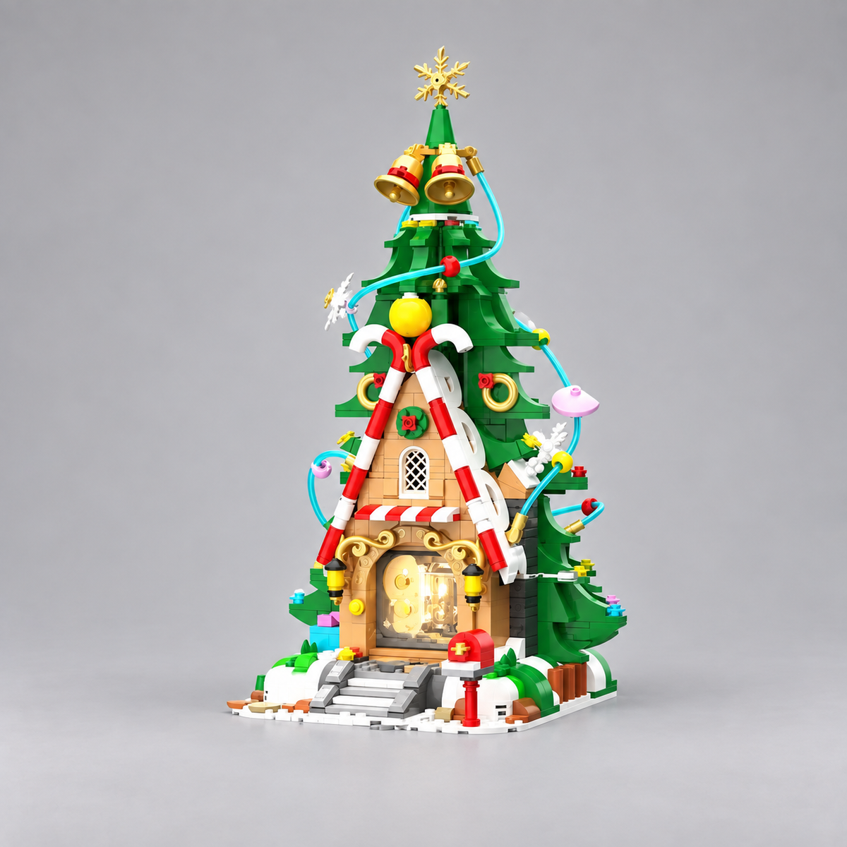 Kerstboom huisje | Bouwsteentjes