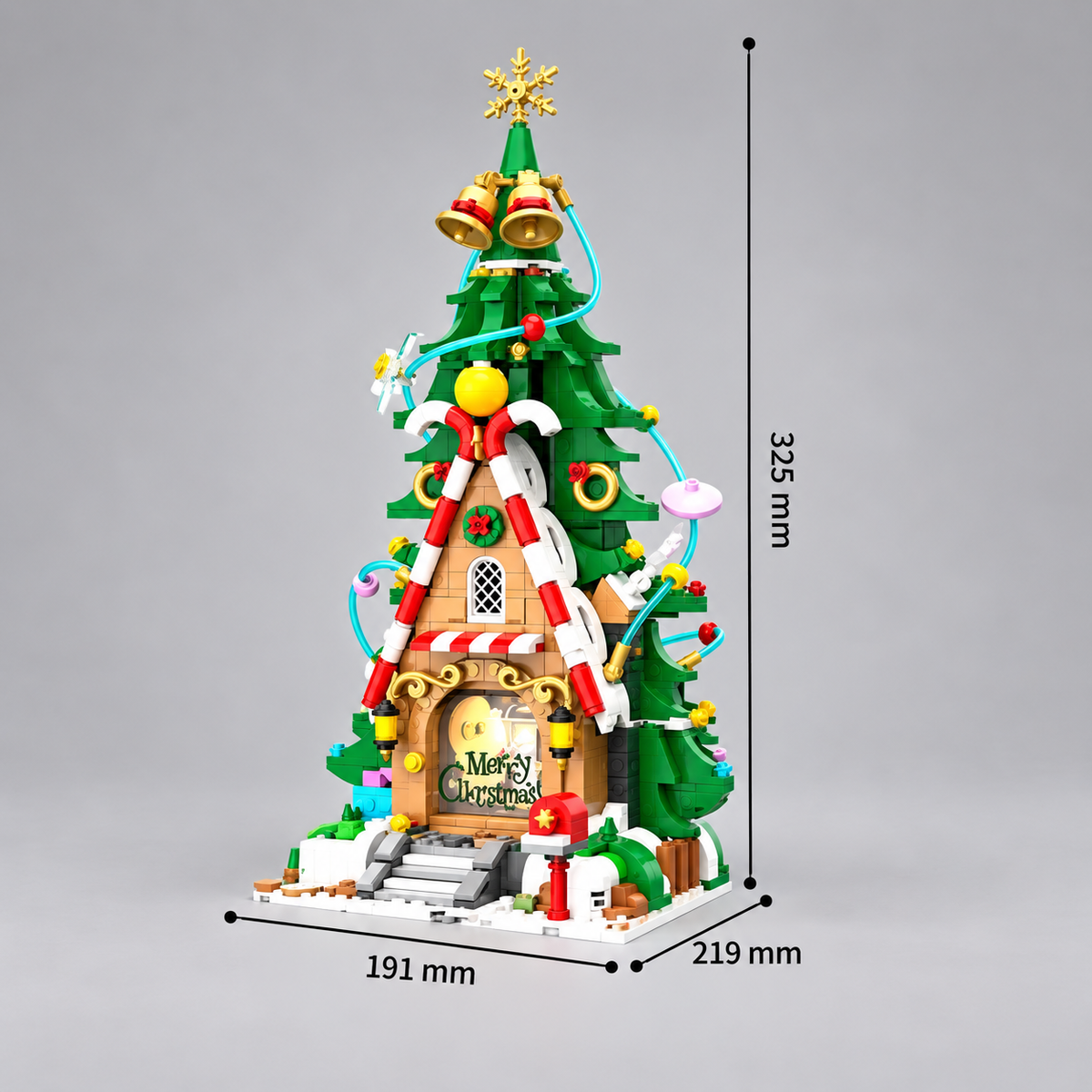 Kerstboom huisje | Bouwsteentjes