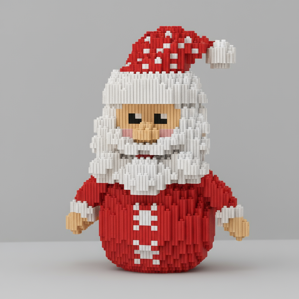 Grappige kerstman | Bouwsteentjes