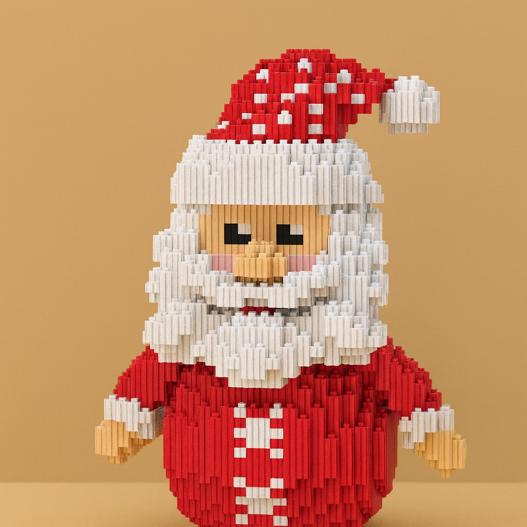 Grappige kerstman | Bouwsteentjes
