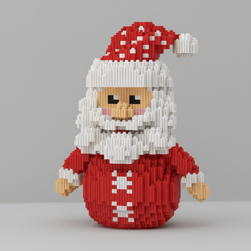 Grappige kerstman | Bouwsteentjes