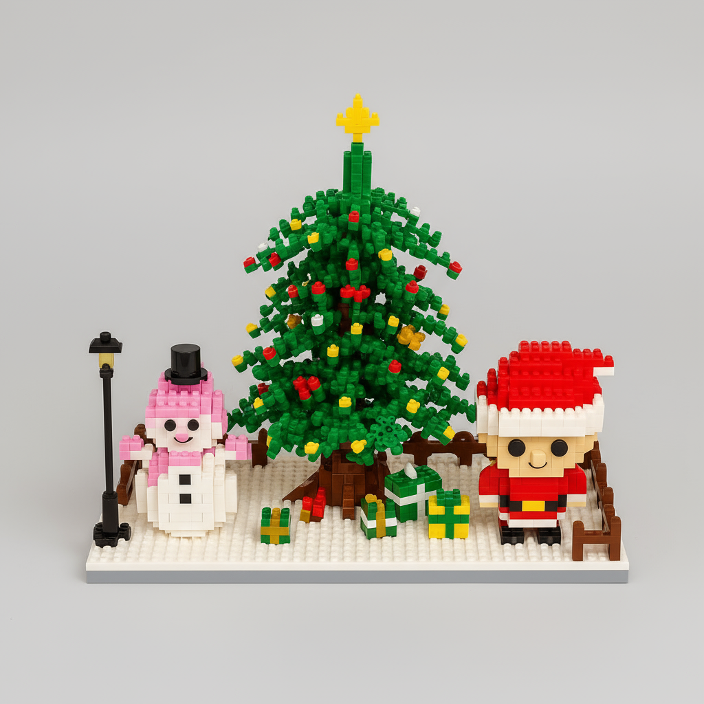 Kerst bouwplaat | Bouwsteentjes