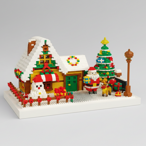 Huis van kerstman | Bouwsteentjes