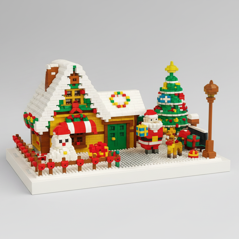 Huis van kerstman | Bouwsteentjes