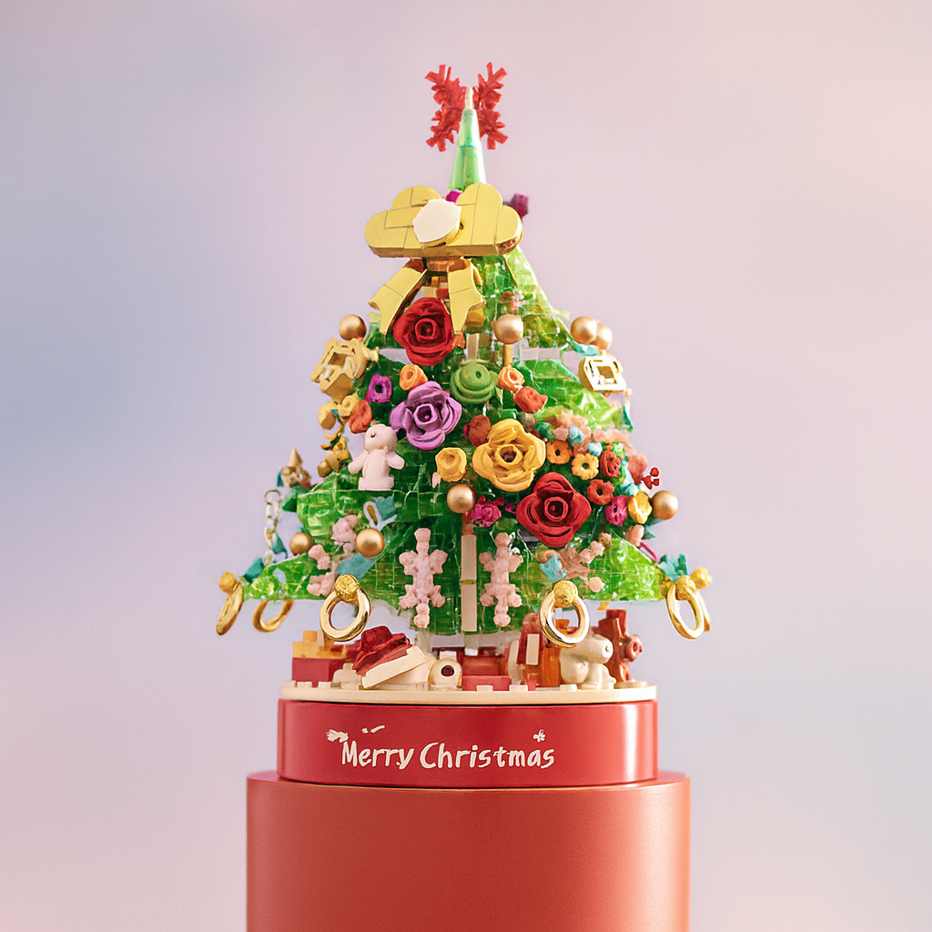 Kerstboom muziekdoos | Bouwsteentjes