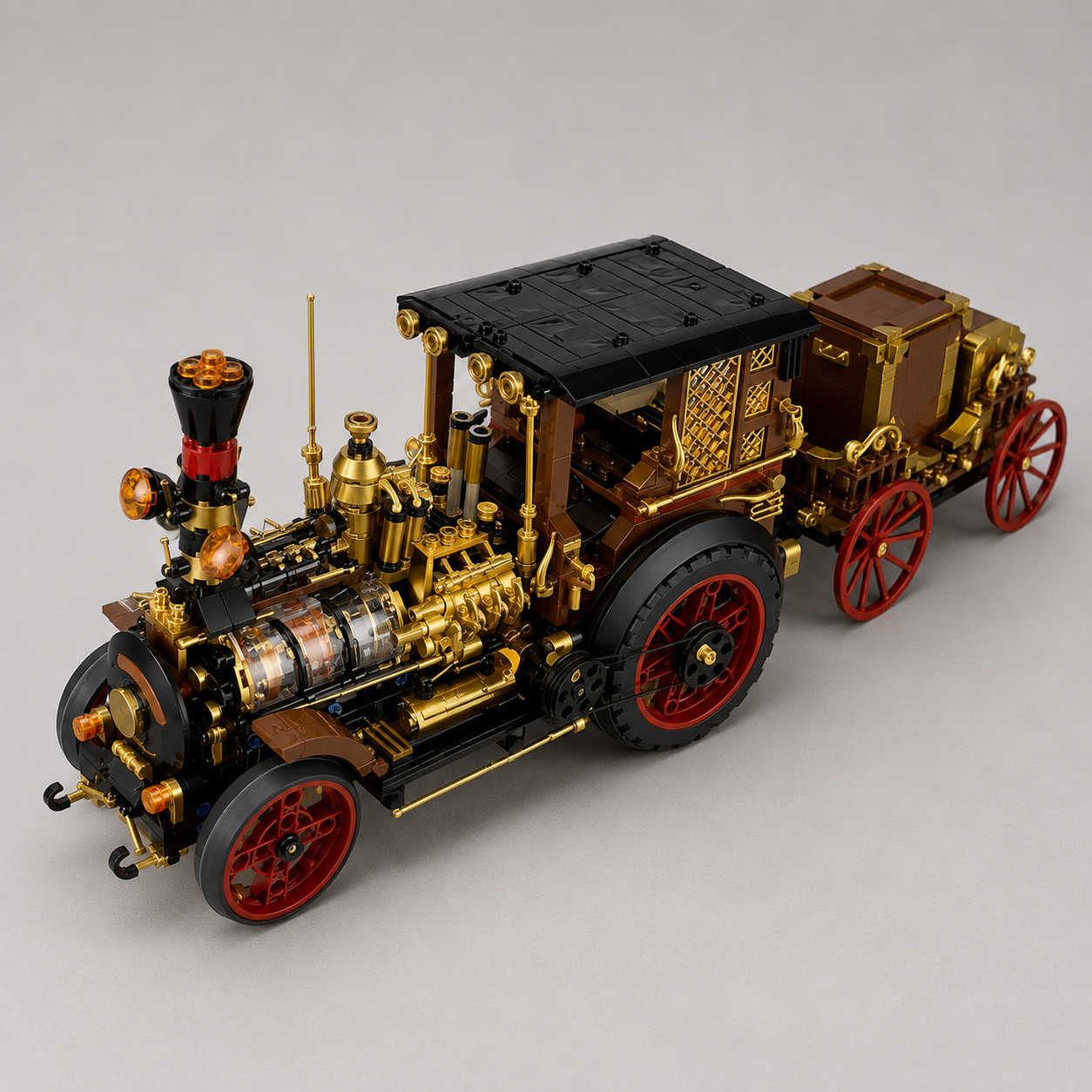 Mega Retro Stoomauto | Bouwsteentjes