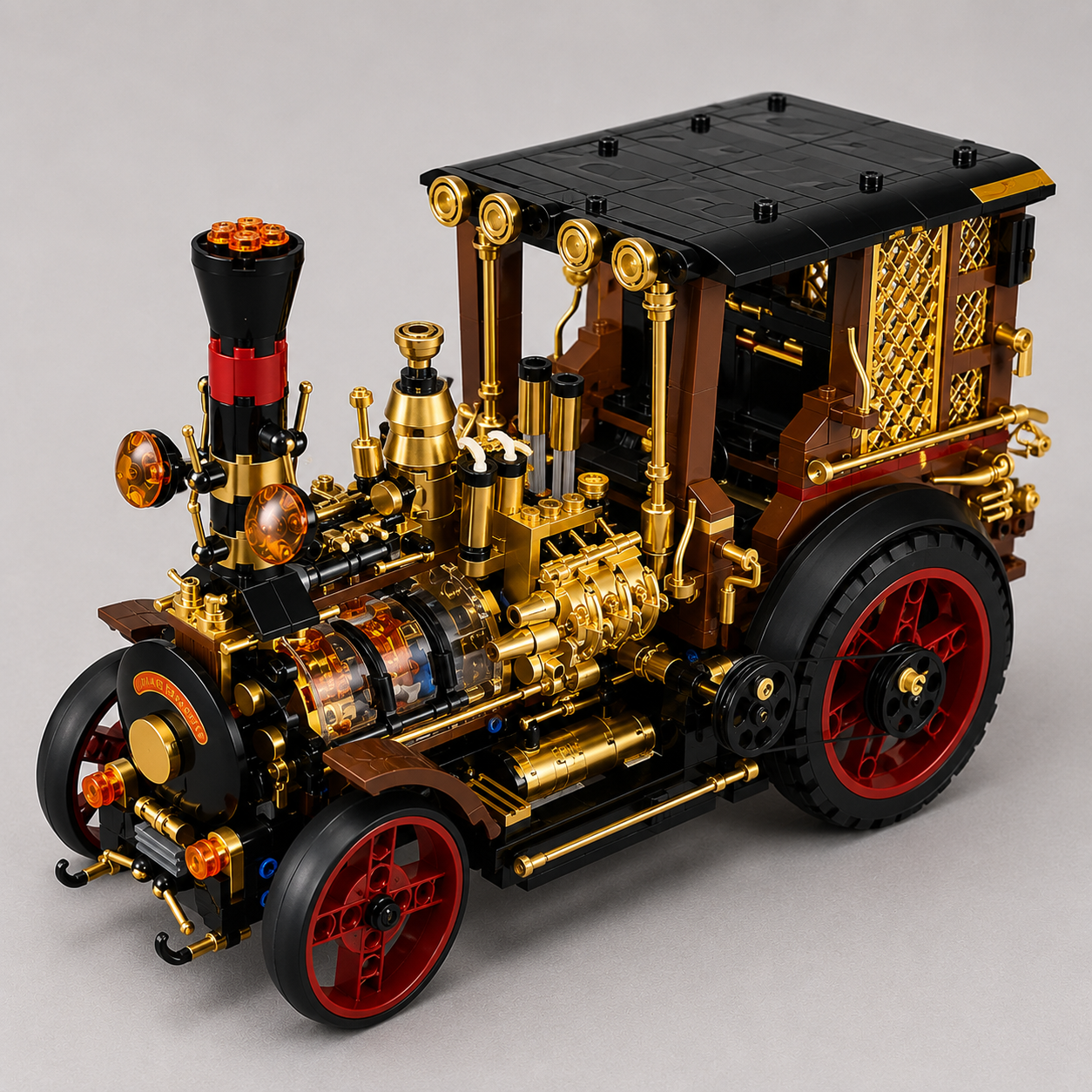 Mega Retro Stoomauto | Bouwsteentjes