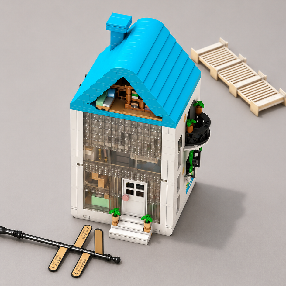 Blauw huis | Bouwsteentjes