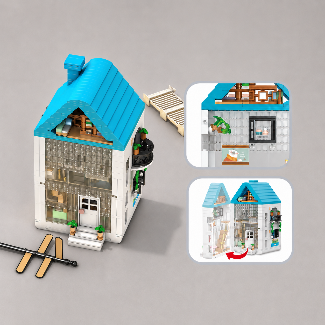 Blauw huis | Bouwsteentjes