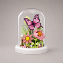 Roze vlinder in stolp| Bouwsteentjes