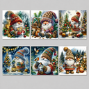 Kerstkaarten Set met Warme Winterfiguren | 6 stuks | Diamond Painting