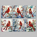 Roodborstje kaarten | 6 stuks | Diamond Painting