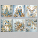 Prachtige kerstkaarten  | 6 stuks | Diamond Painting