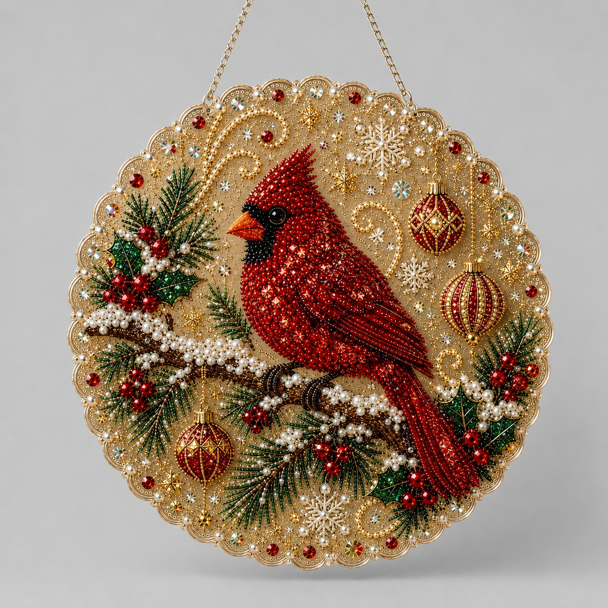 Kerst hanger | Vogel | Diamond painting