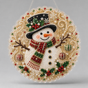 Kerst hanger | Sneeuwpop | Diamond painting