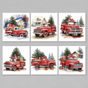 Auto kerstkaarten  | 6 stuks | Diamond Painting