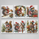 Kerst eekhoorn  | 6 stuks | Diamond Painting