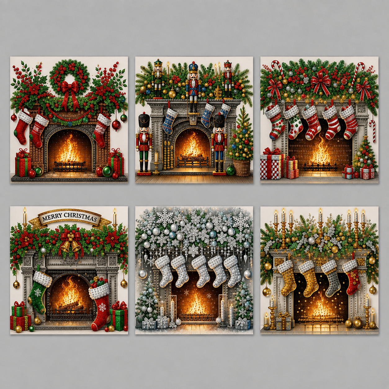Openhaard kaarten | 6 stuks | Diamond Painting