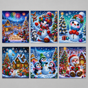 Schattige kerstkaarten | 6 stuks | Diamond Painting