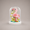 Flamingo in stolp | Bouwsteentjes