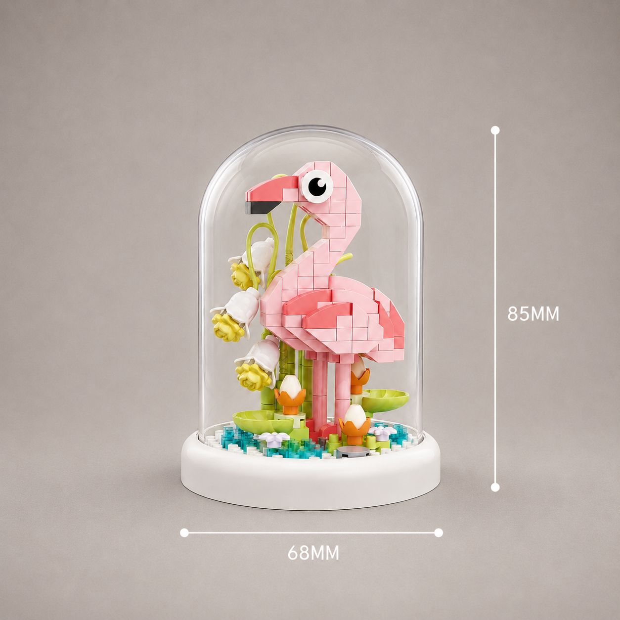 Flamingo in stolp | Bouwsteentjes