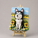Husky op 3d schilderij | Bouwsteentjes