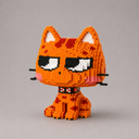 Grappige oranje kat | Bouwsteentjes