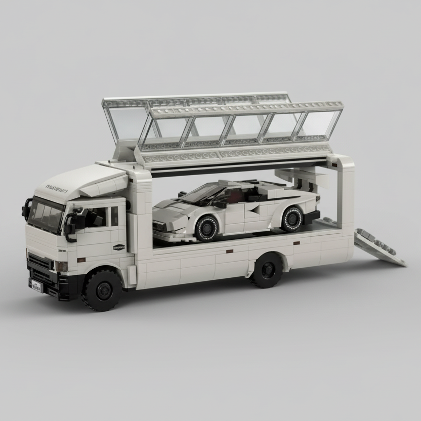 Witte container truck | Bouwsteentjes