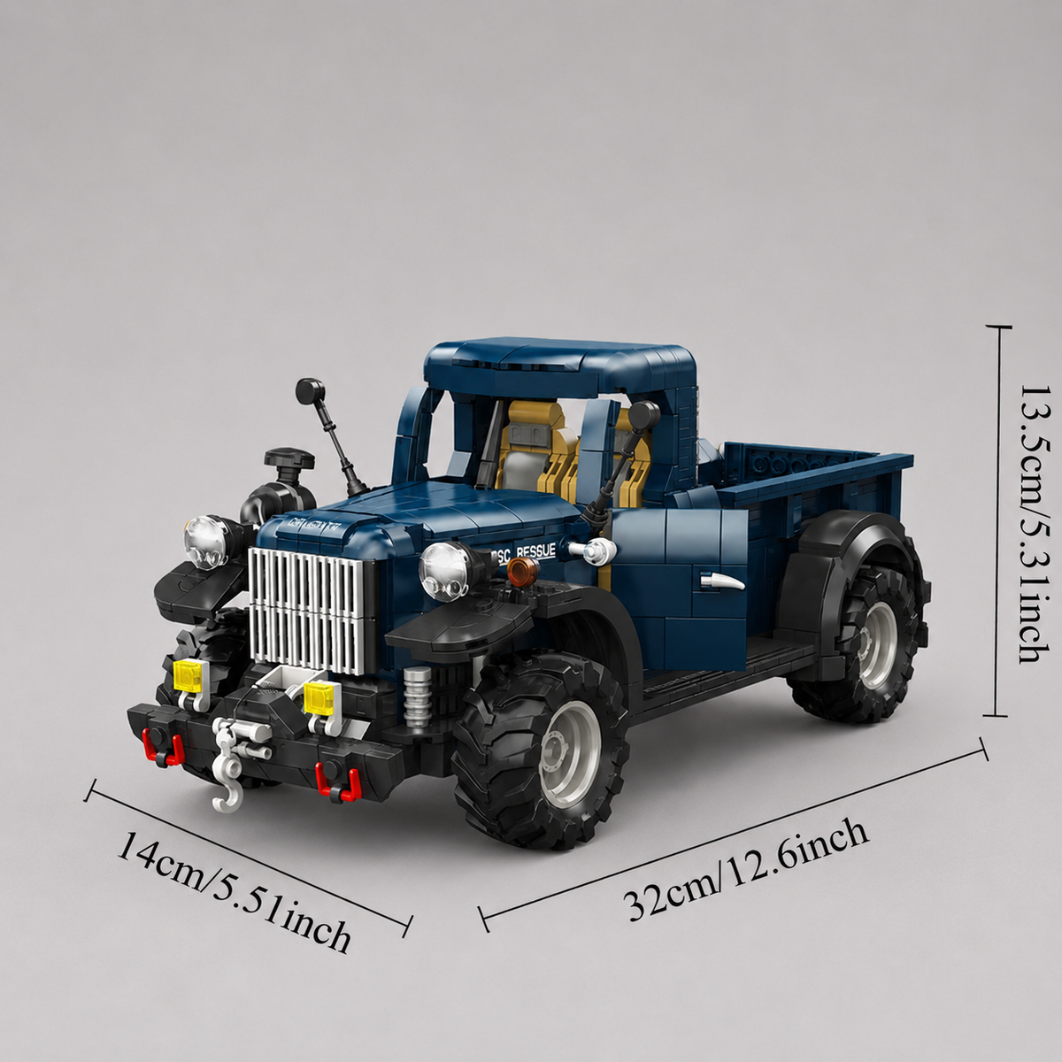 Blauwe vintage auto | Bouwsteentjes