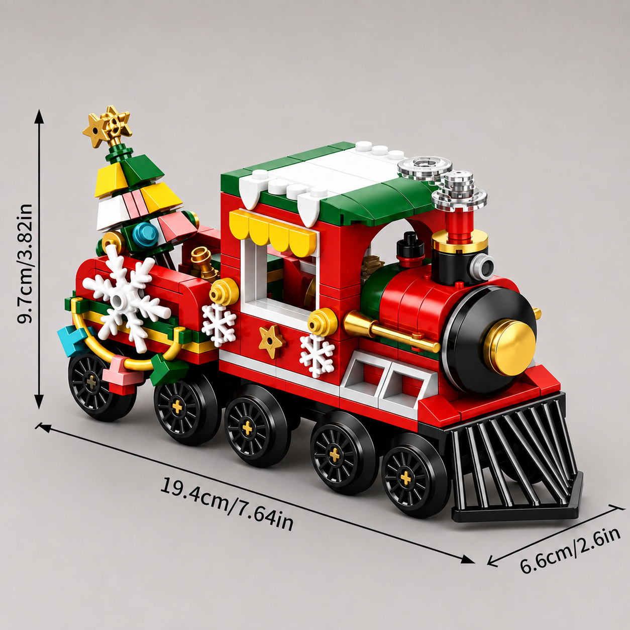 Kerst trein | Bouwsteentjes