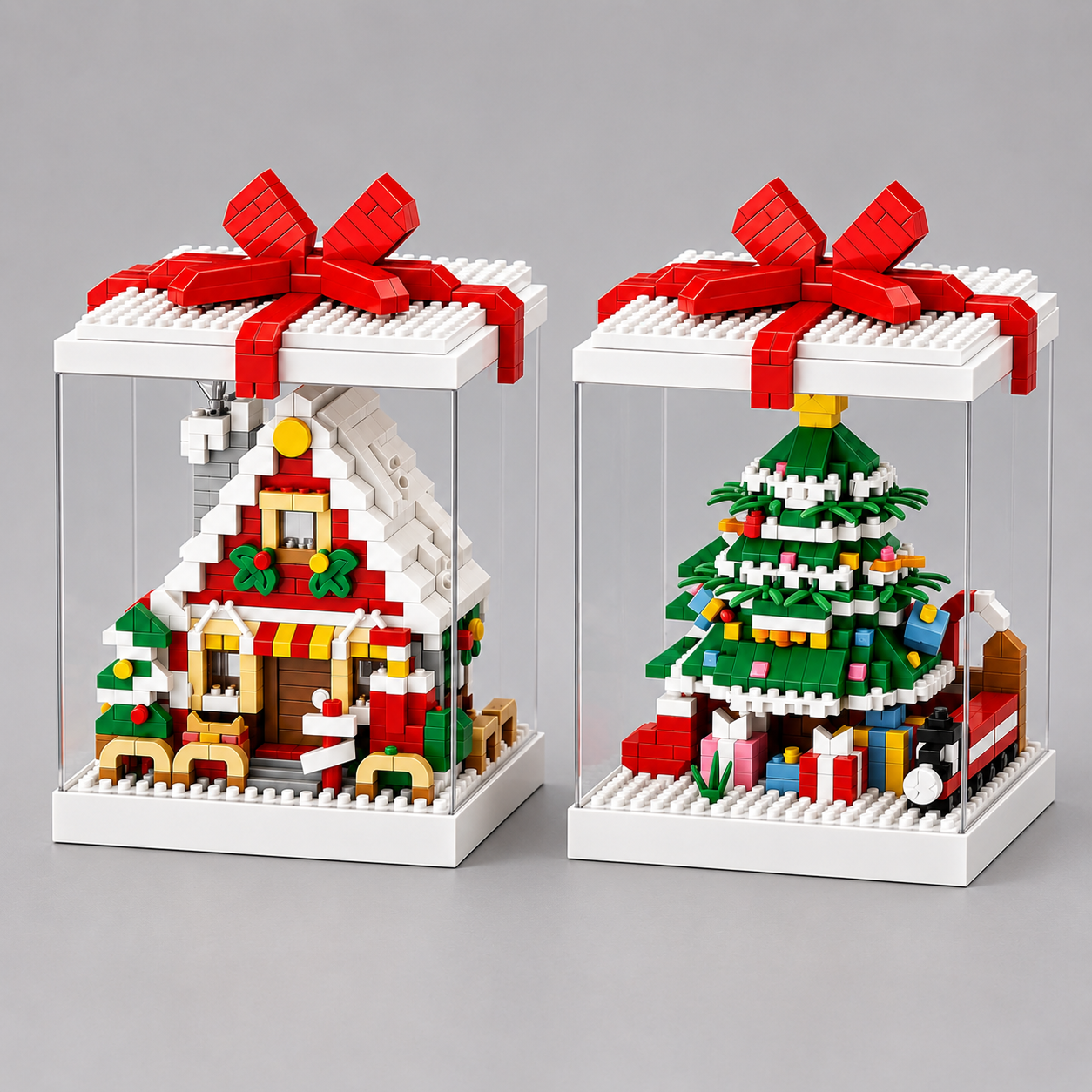 Kerst figuren in blok | Bouwsteentjes