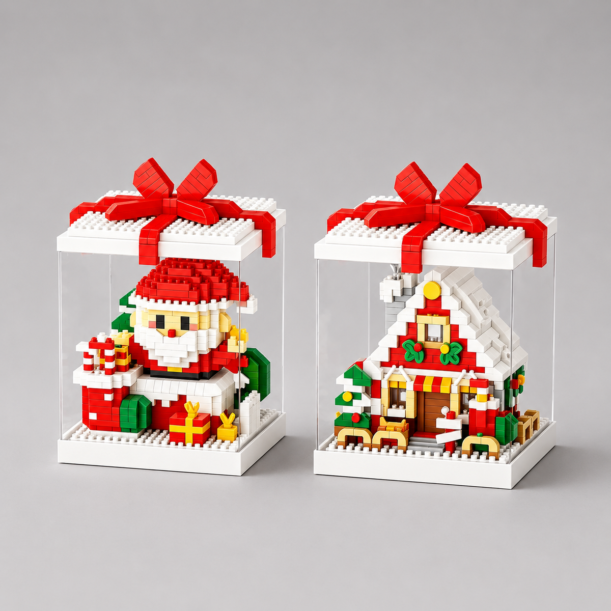 Kerst figuren in blok | Bouwsteentjes