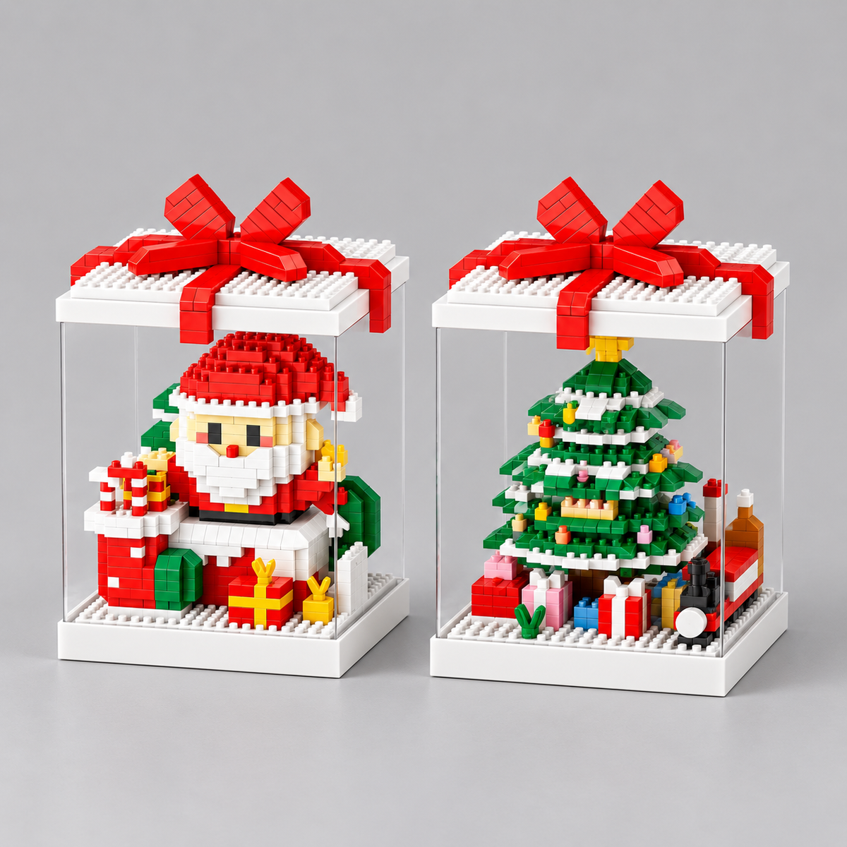 Kerst figuren in blok | Bouwsteentjes